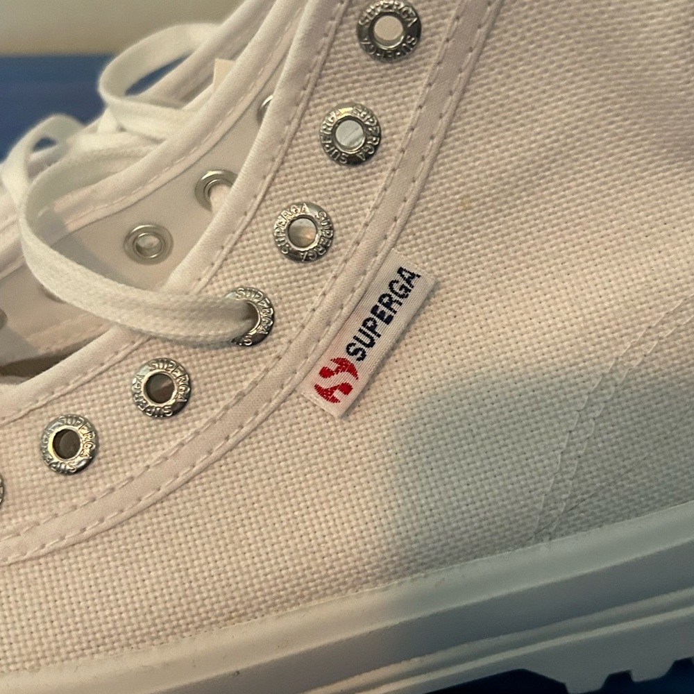 NWT Superga White High-Top Canvas Sneakers - Picture 5 of 10